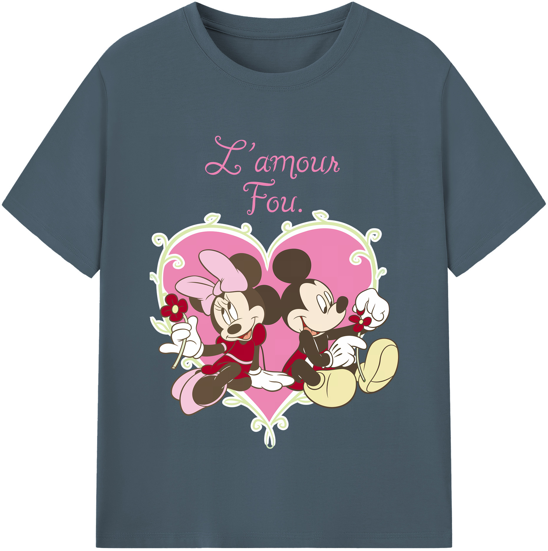 （画像用） ミッキーマウス Mickey Mouse 綿100％半袖Tシャツ（フロントプリント）